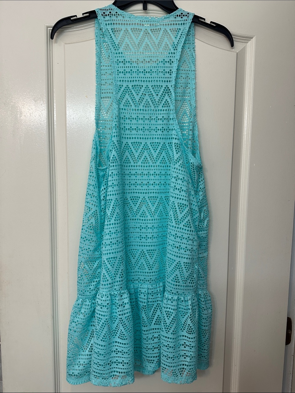 Miken Aqua Crochet Ruffle-Hem Cover Up - Picture 3 of 3